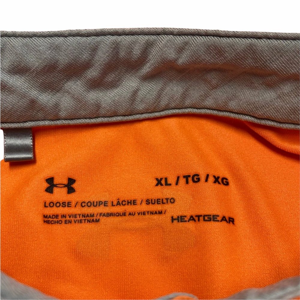 Under Armour Heat Gear Mens Activewear Polo Shirt Gray Colorblock Loose XL - Picture 6 of 6